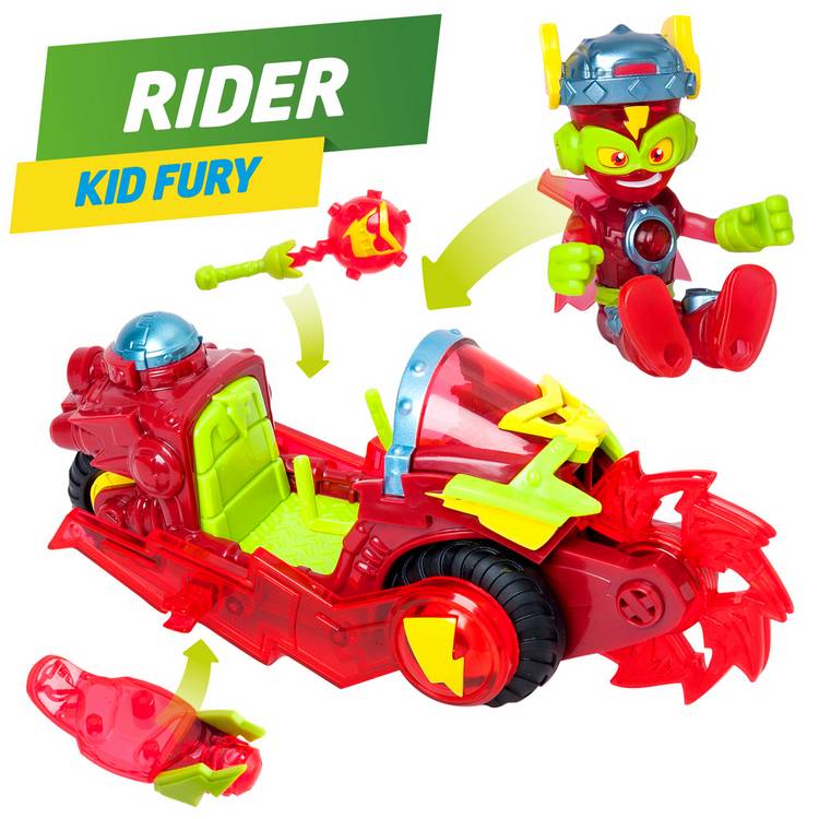 Superthings Fury Combat Vehicle with Kid Fury figure - British product
