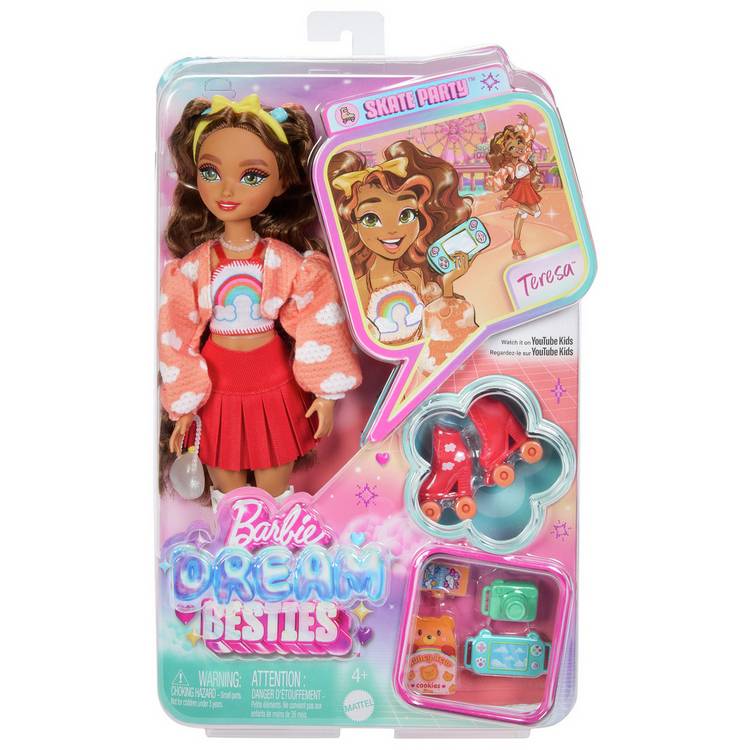 Barbie Dream Besties Teresa roller skating fashion doll 32cm (British brand)