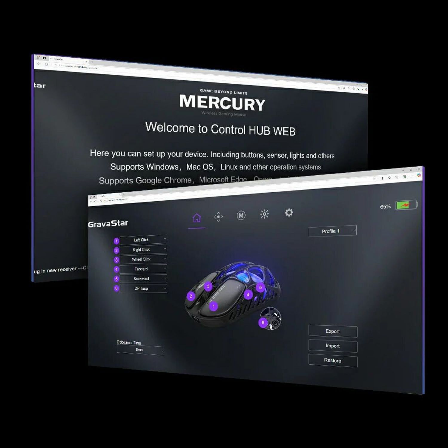 GravaStar Mercury X Pro gaming mouse (British brand)
