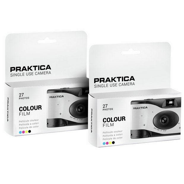 Praktica single use camera white 27 shots 2 pack, UK version