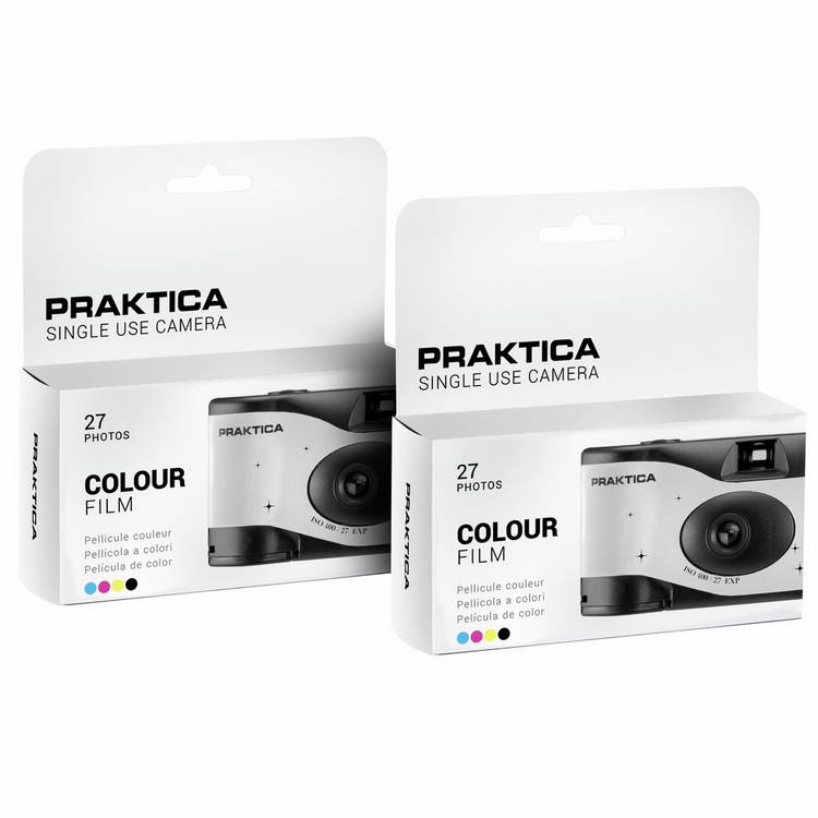 Praktica single use camera white 27 shots 2 pack, UK version
