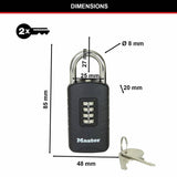 Master Lock combination padlock with override key - British product