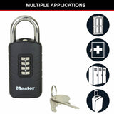 Master Lock combination padlock with override key - British product