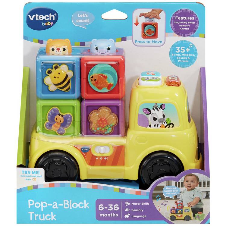 VTech Pop-a-Block Truck educational toy, UK version