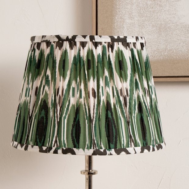 Pacific Izara green Ikat tapered lampshade 30cm (British brand)