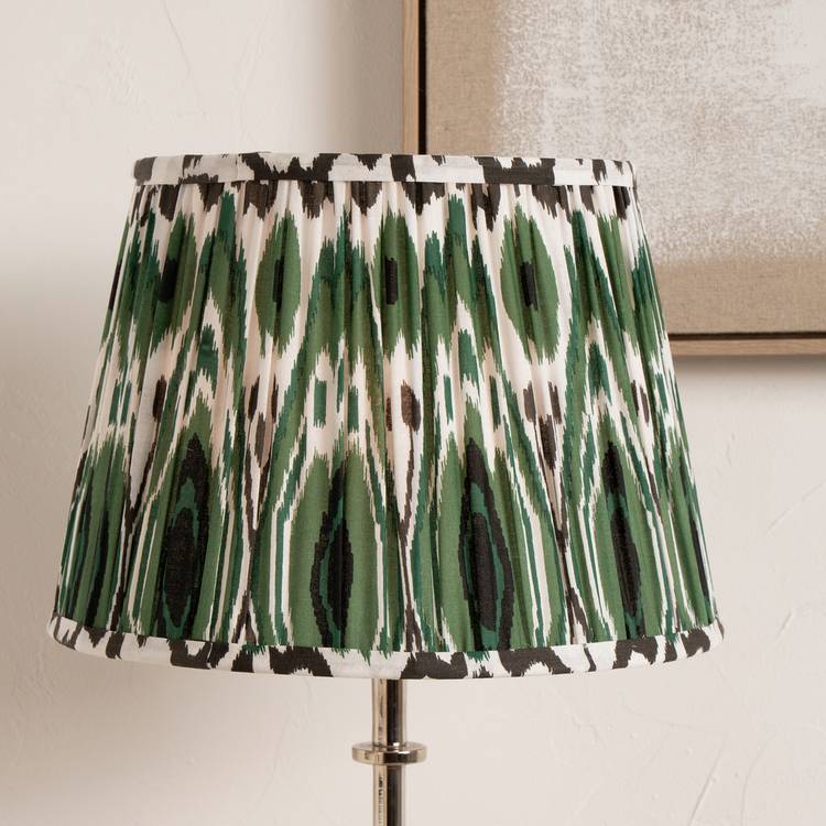 Pacific Izara green Ikat tapered lampshade 30cm (British brand)