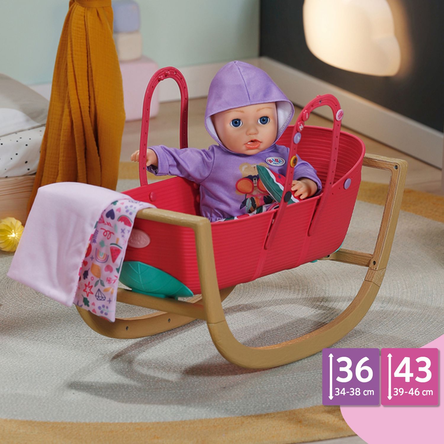 Baby Born 3 in 1 doll bassinet playset - British product