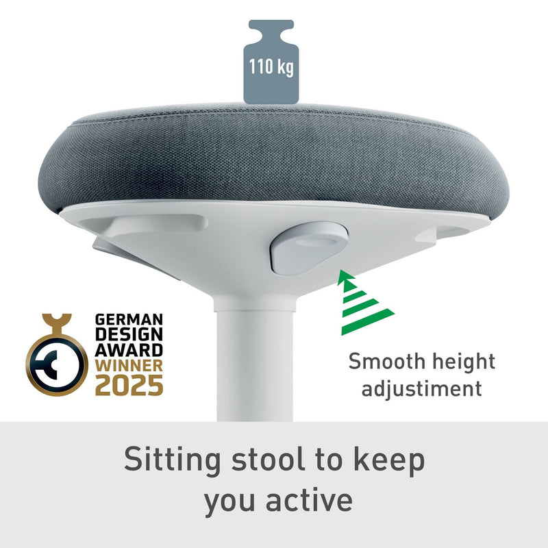 Leitz Ergo Cosy Active Sitting Stool light grey - British product