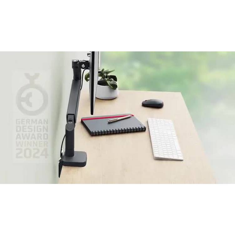 Leitz single monitor arm in light grey - British product