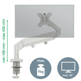 Leitz single monitor arm in light grey - British product