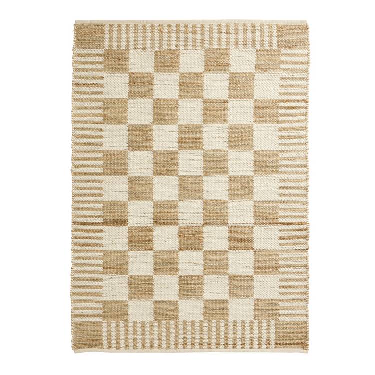 Habitat flatweave rug checkerboard natural 120x170cm, UK version