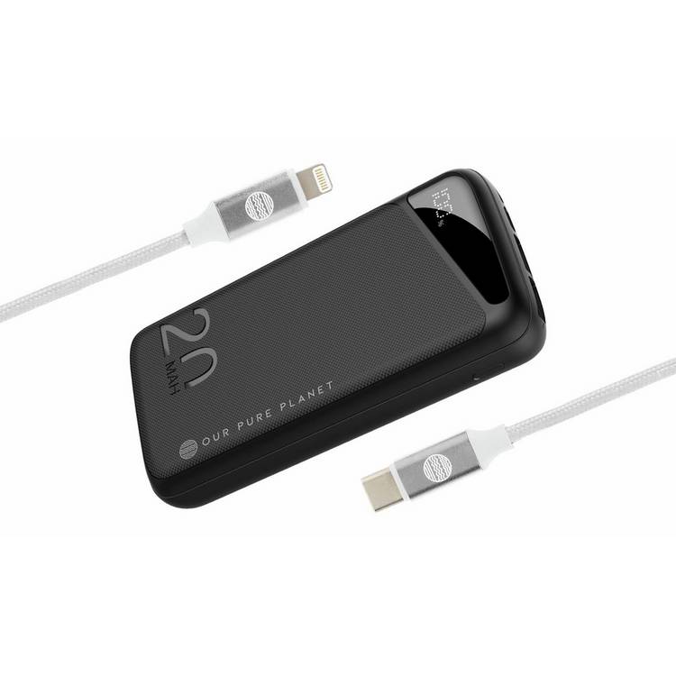 Our Pure Planet 20000mAh power bank with Lightning cable (British brand)