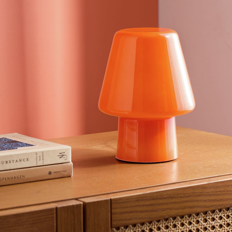 Habitat Flore Glass Table Lamp - Orange