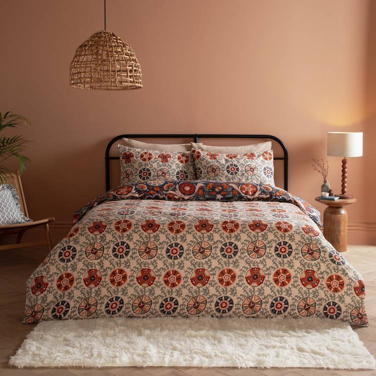 Furn denim blue reversible bedding set single, imported from the UK