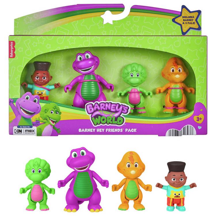 Fisher-Price Barney's World Hey Friends Pack 4 figures, imported from the UK
