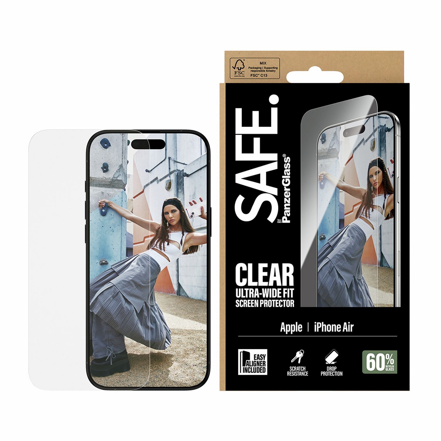 PanzerGlass screen protector iPhone Air, imported from the UK