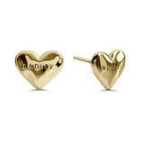 Radley hammered heart stud earrings 18ct gold plated, imported from the UK