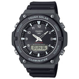 Casio analogue watch black dial resin strap - British product
