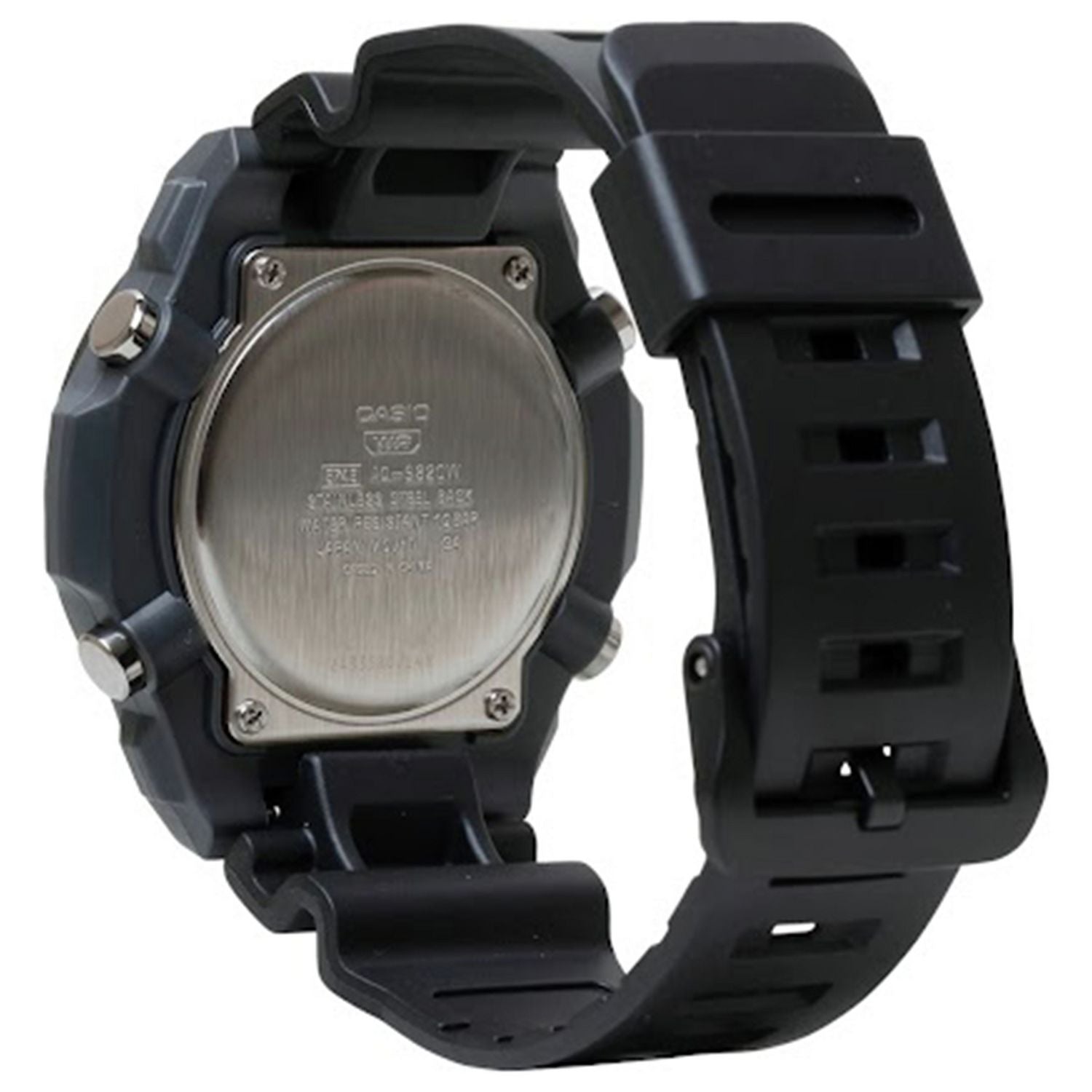 Casio analogue watch black dial resin strap - British product