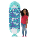 Happy Nappers Disco Dolphin large sleeping bag toy, UK version
