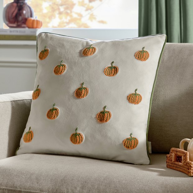Wylder Pumpkin Spice cushion white 45x45cm, imported from the UK