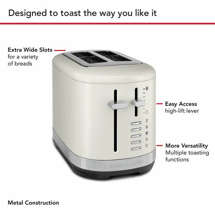 KitchenAid toaster porcelain white 2 slice, imported from the UK