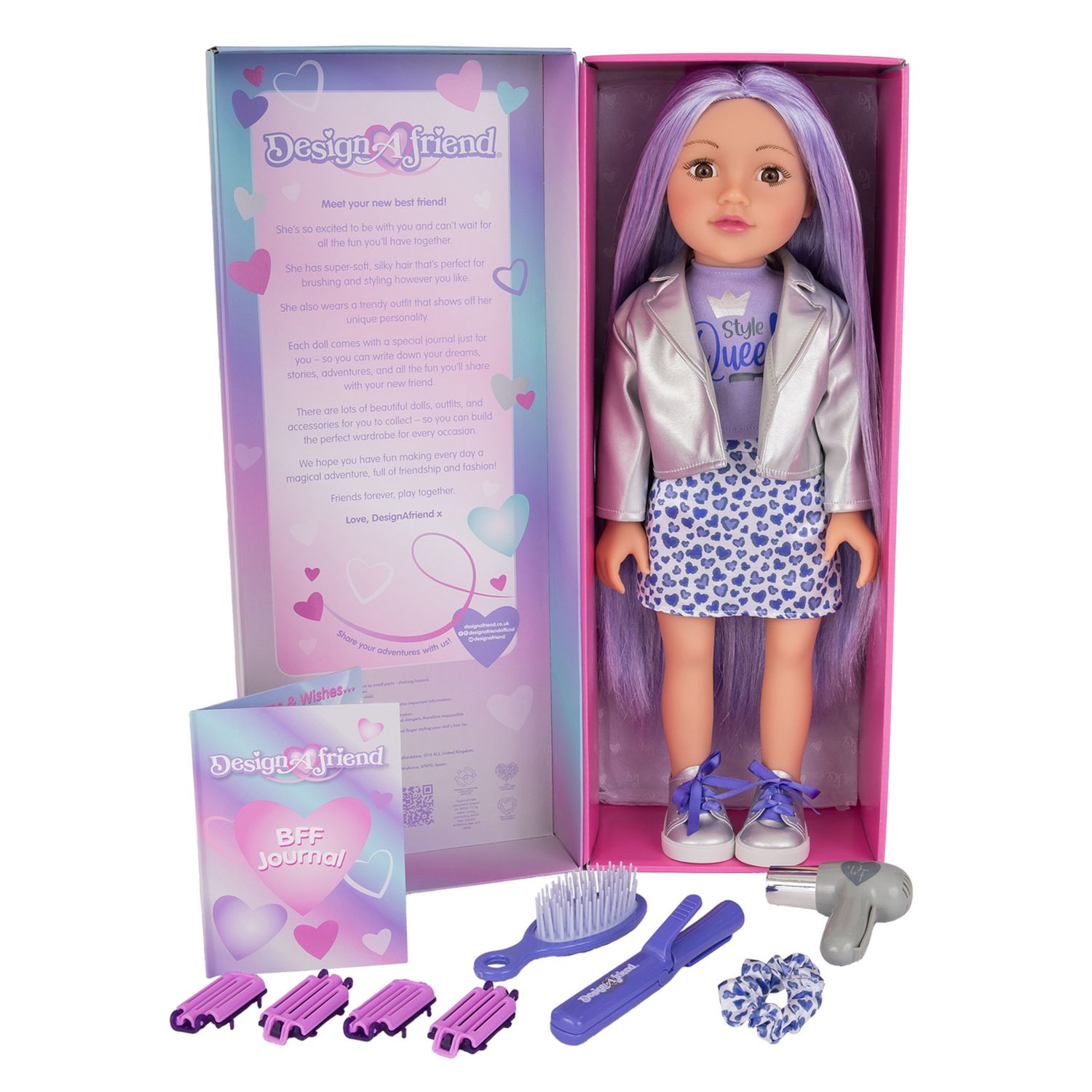 DesignAfriend Rubie hair stylist doll 18 inch - British product
