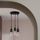 Habitat Lockie 3 light cluster pendant light black, UK version