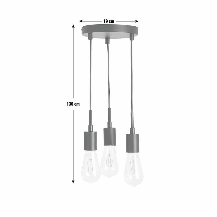 Habitat Lockie 3 light cluster pendant light black, UK version