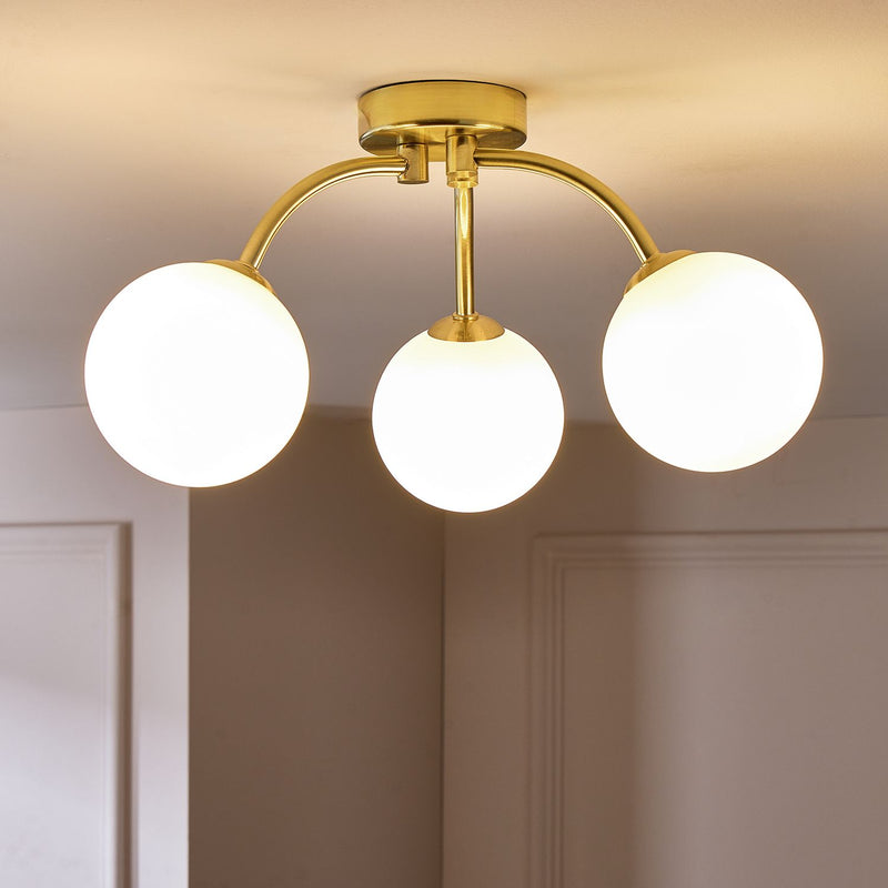 Argos Home opal ball ceiling light in brass, imported from the UK