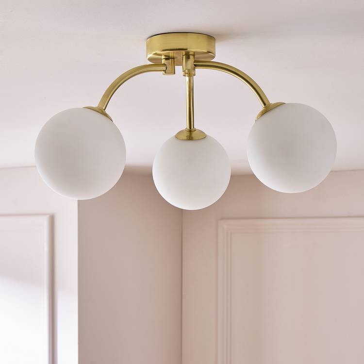 Argos Home opal ball ceiling light in brass, imported from the UK