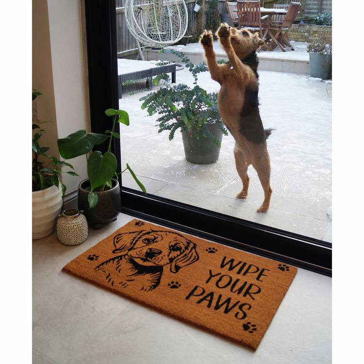 Mighty Mats paws doormat 45x75cm latex backed natural coir - British product