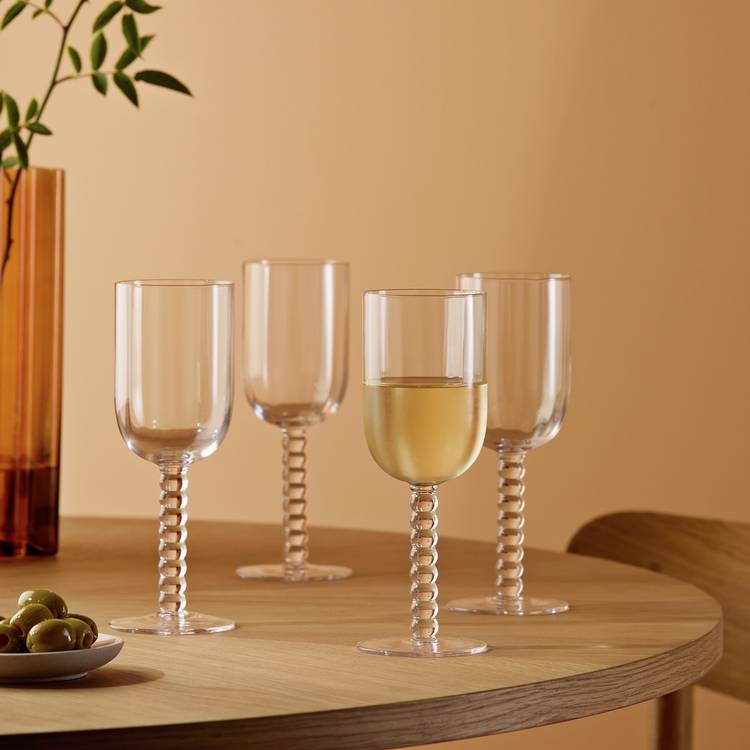 Habitat Bobbin clear wine glasses 350ml set - British product