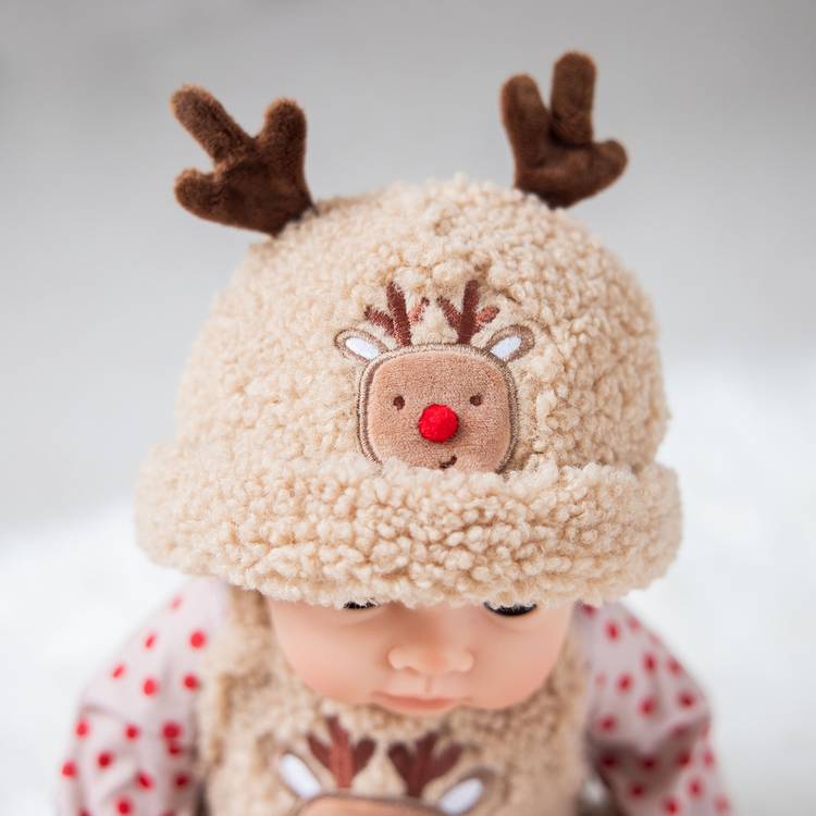 Tiny Treasures baby doll Christmas reindeer outfit 44cm, imported from the UK