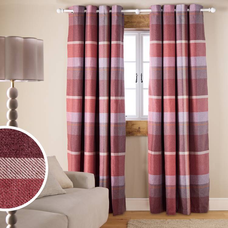 Argos Home blackout eyelet curtains red 117x137cm, imported from the UK