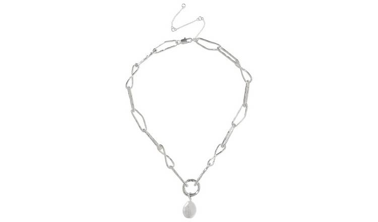 Liars & Lovers silver tone paperclip chain pendant necklace (British brand)