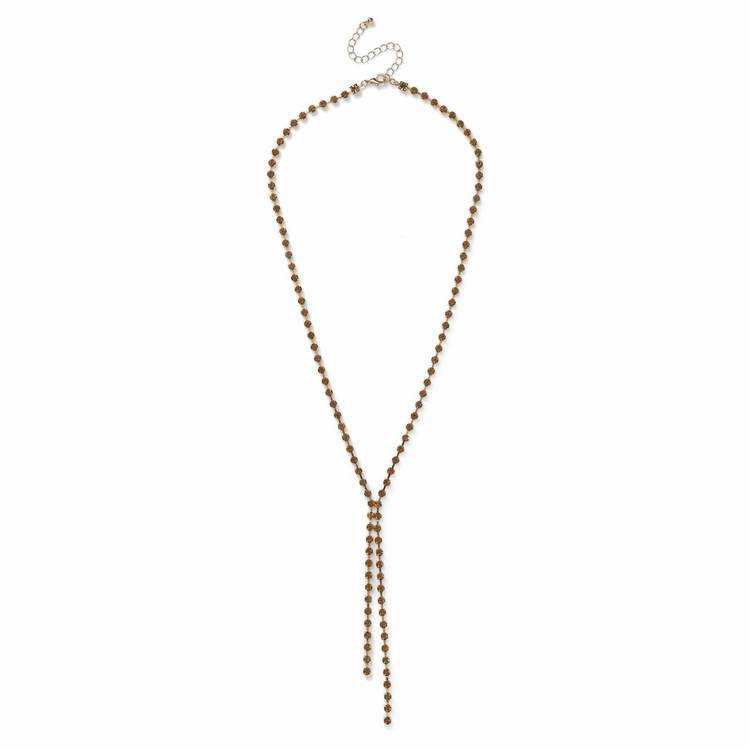 Freedom yellow gold cup chain Y pendant necklace 61cm - British product