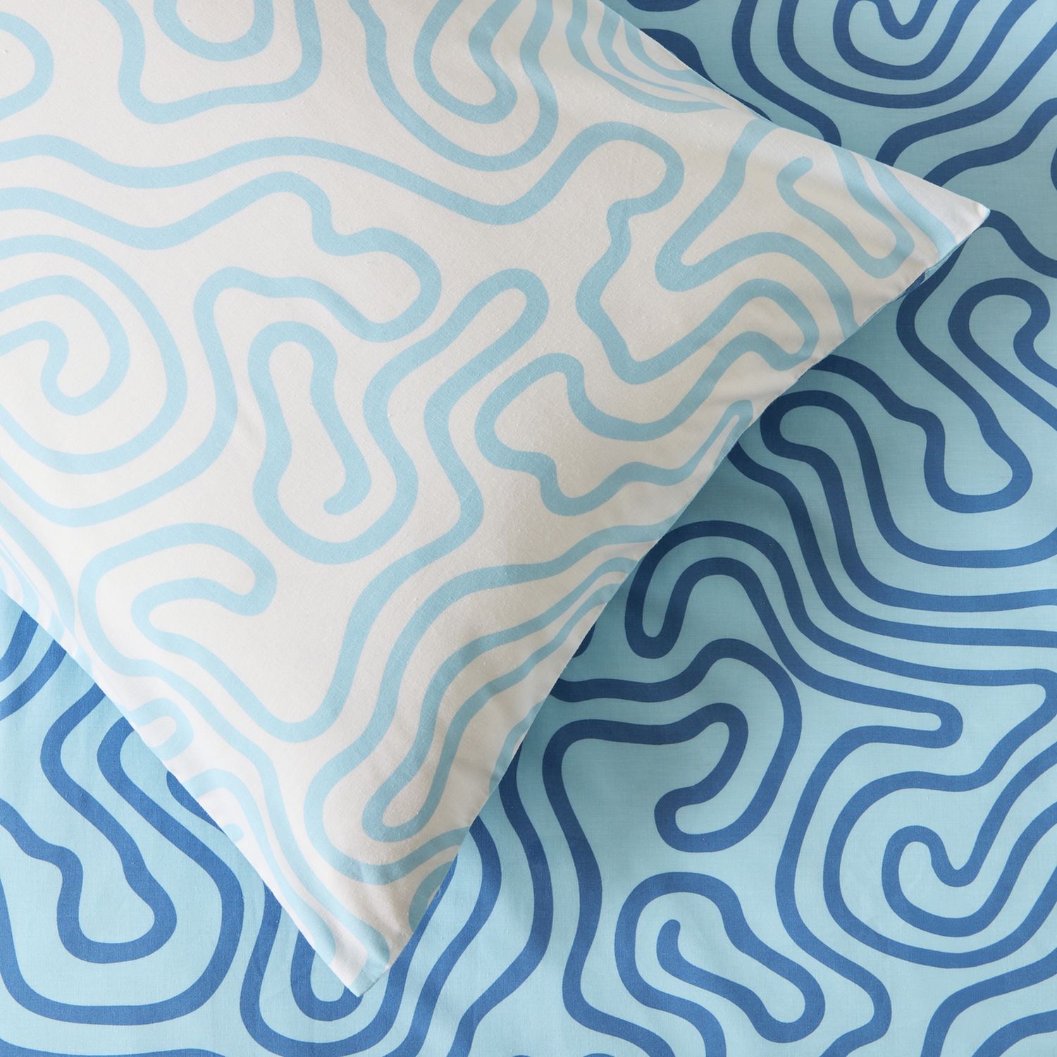 Habitat Squiggle Blue & White Kids Bedding Set - Double