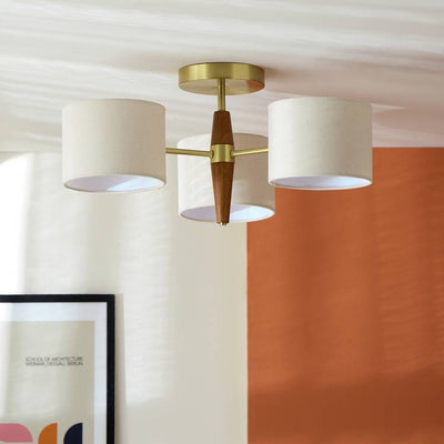 Argos Habitat Century Wood 3 Light Flush Ceiling Light - Natural- Buy online at McGrocer