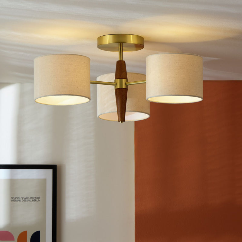Habitat Century Wood flush ceiling light natural, UK version