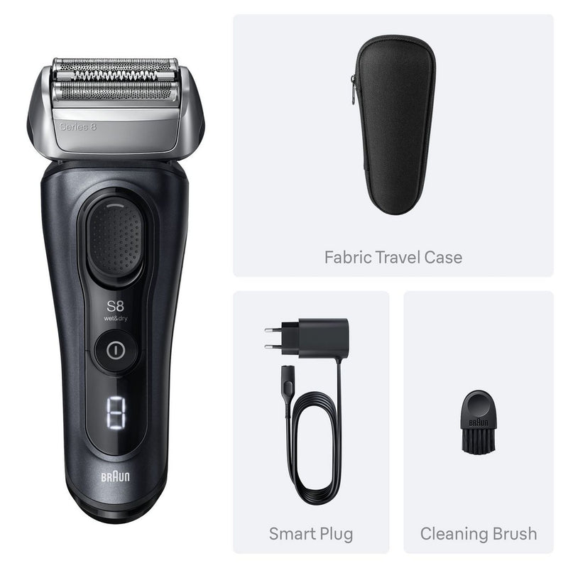 Braun Series 8 men's wet dry electric shaver (British brand)