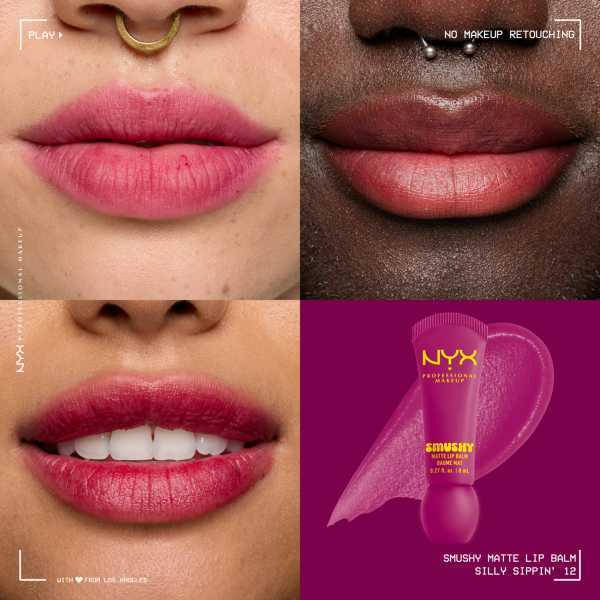 NYX Smushy Matte Lip Balm Silly Sippin, imported from the UK