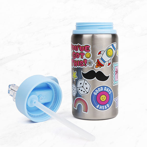 Myga Sticker Splash Metal Water Bottle, imported from the UK