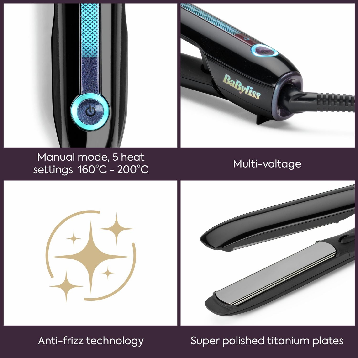 BaByliss Sensor Protect Intelligent hair straightener - British product