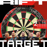 Target Rift dartboard set 45cm with six darts (British brand)