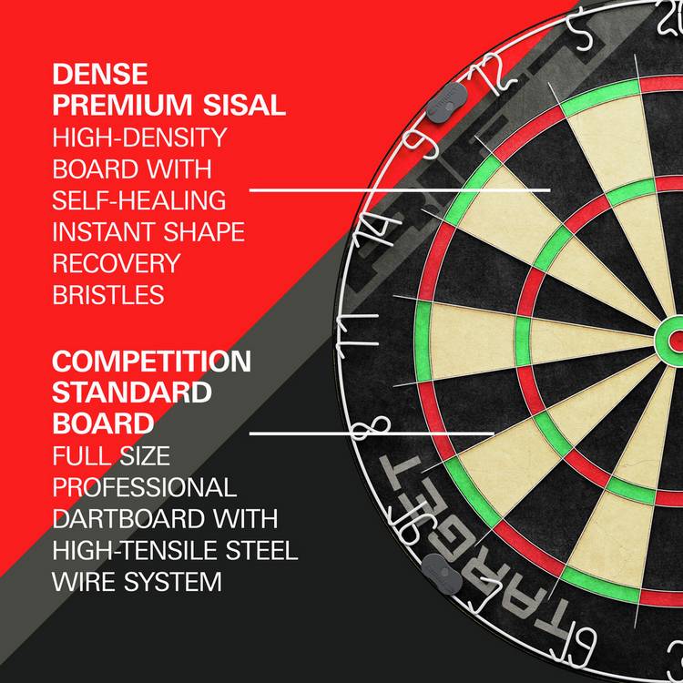 Target Rift dartboard set 45cm with six darts (British brand)