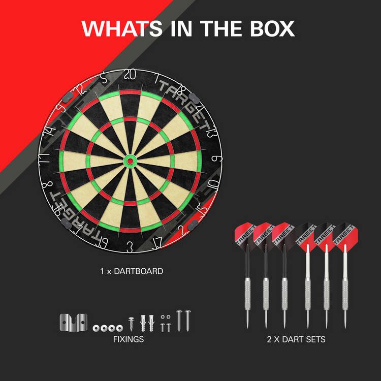 Target Rift dartboard set 45cm with six darts (British brand)