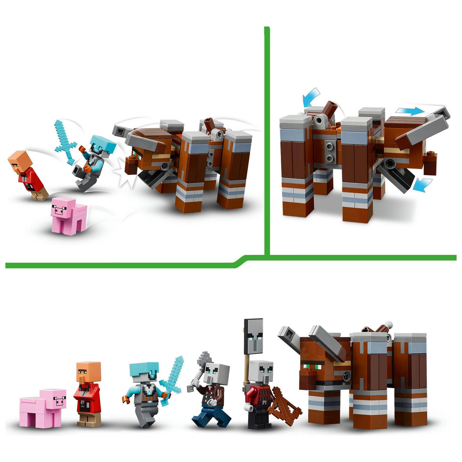 LEGO Minecraft Pillager Outpost and Ravager set 21278, imported from the UK