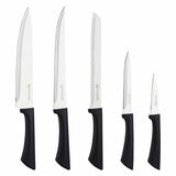 Viners 6 piece ribbed knife block set black, UK version