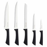 Viners 6 piece ribbed knife block set black, UK version
